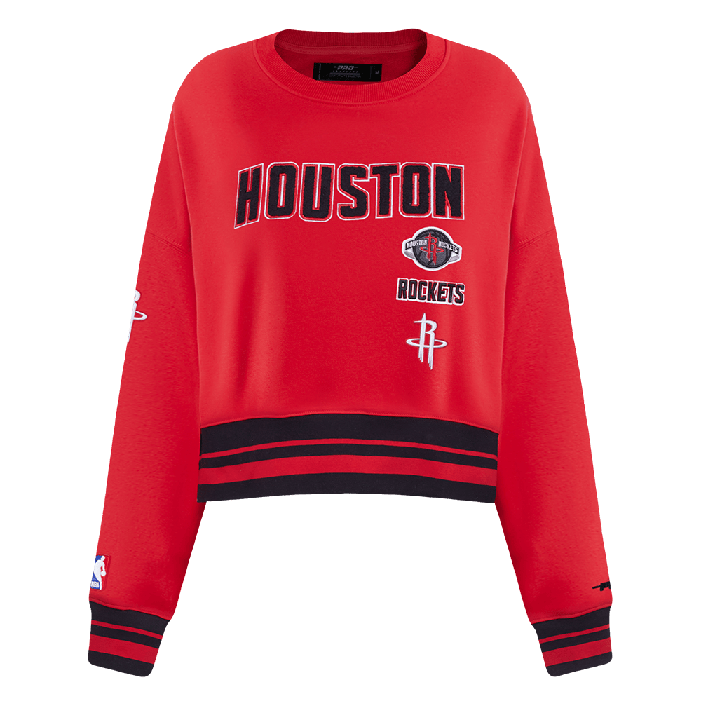 NBA HOUSTON ROCKETS RETRO CLASSIC Women CREWNECK (RED/BLACK) product image 1, provided for visual reference and product