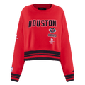 NBA HOUSTON ROCKETS RETRO CLASSIC Women CREWNECK (RED/BLACK) product image 1, provided for visual reference and product