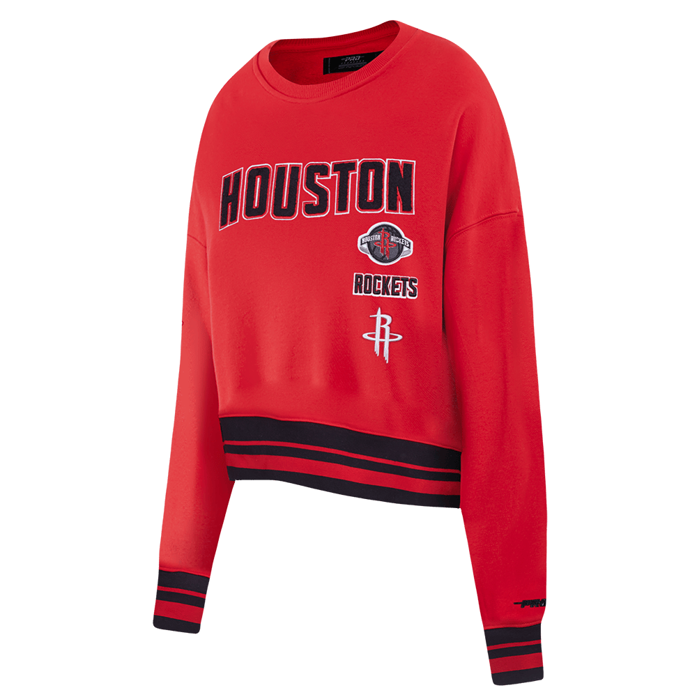 NBA HOUSTON ROCKETS RETRO CLASSIC Women CREWNECK (RED/BLACK) product image 2, provided for visual reference and product