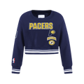 NBA Indiana Pacers Retro Classic Big Girl'S Rib Fleece Crewneck (Midnight Navy) product image 1, provided for visual