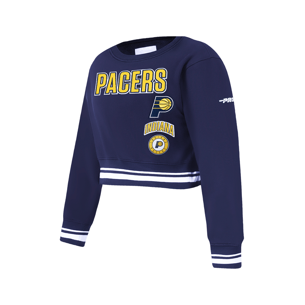 NBA Indiana Pacers Retro Classic Big Girl'S Rib Fleece Crewneck (Midnight Navy) product image 2, provided for visual