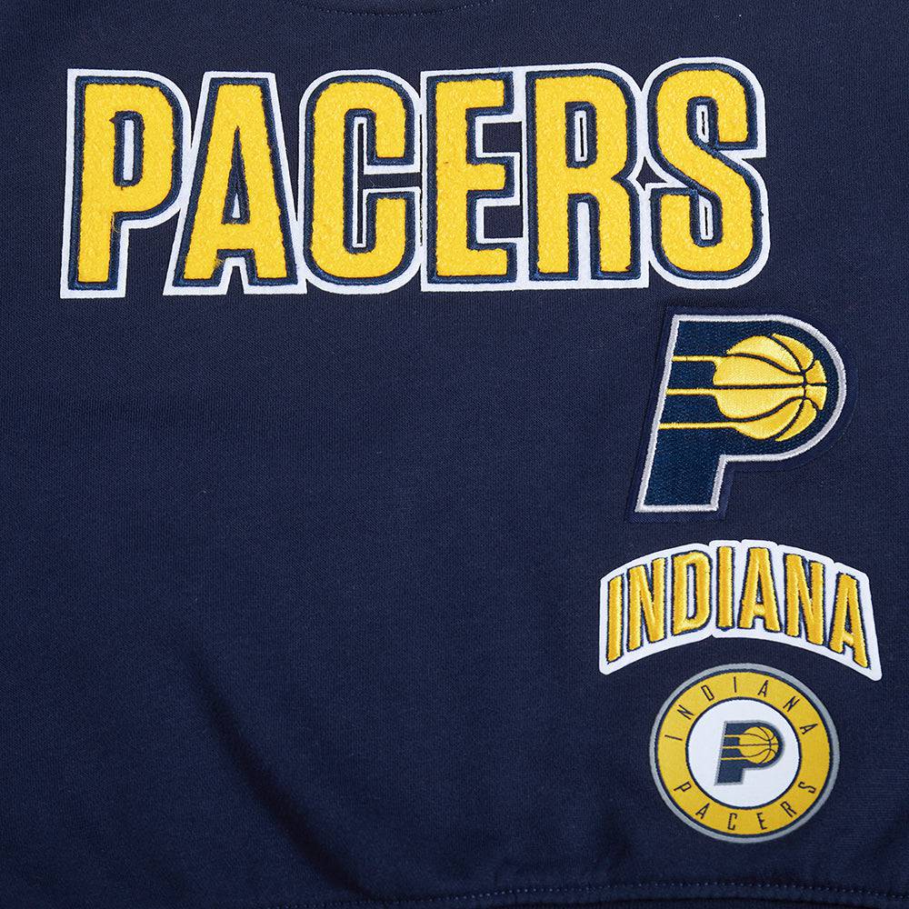 NBA Indiana Pacers Retro Classic Big Girl'S Rib Fleece Crewneck (Midnight Navy) product image 7, provided for visual