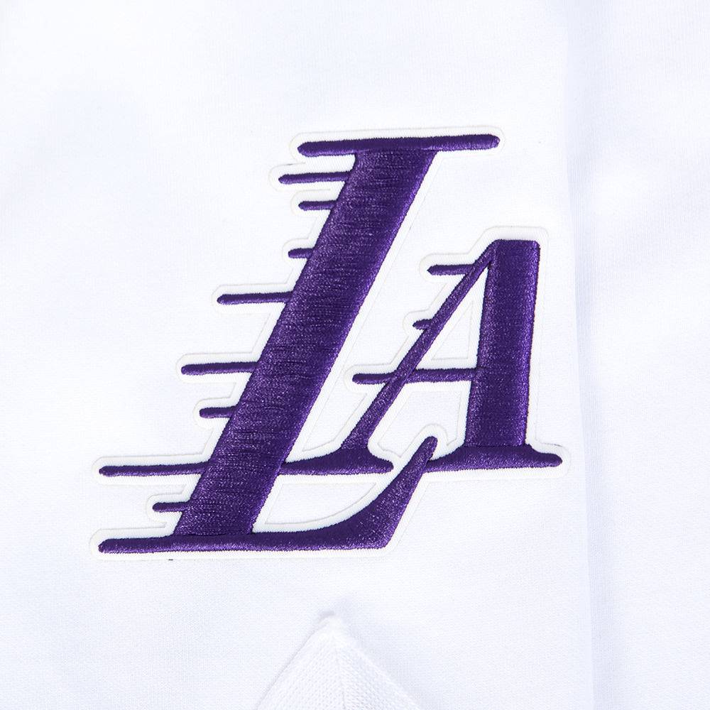 NBA LOS ANGELES LAKERS SOUVENIR Men PRO SS DOUBLE KNIT JACKET (WHITE/BLACK) product image 10, provided for visual reference