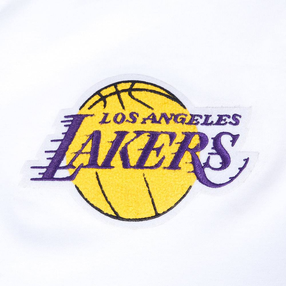 NBA LOS ANGELES LAKERS SOUVENIR Men PRO SS DOUBLE KNIT JACKET (WHITE/BLACK) product image 11, provided for visual reference