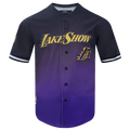 NBA LOS ANGELES LAKERS CITY EDITION 24-25 Men OMBRE MESH BUTTON DOWN (BLACK/PURPLE) product image 1, provided for visual