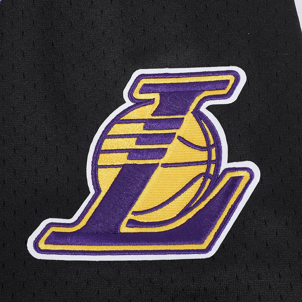 NBA LOS ANGELES LAKERS LOGO Men MESH BUTTON UP SHIRT (BLACK/PURPLE) product image 6, provided for visual reference and