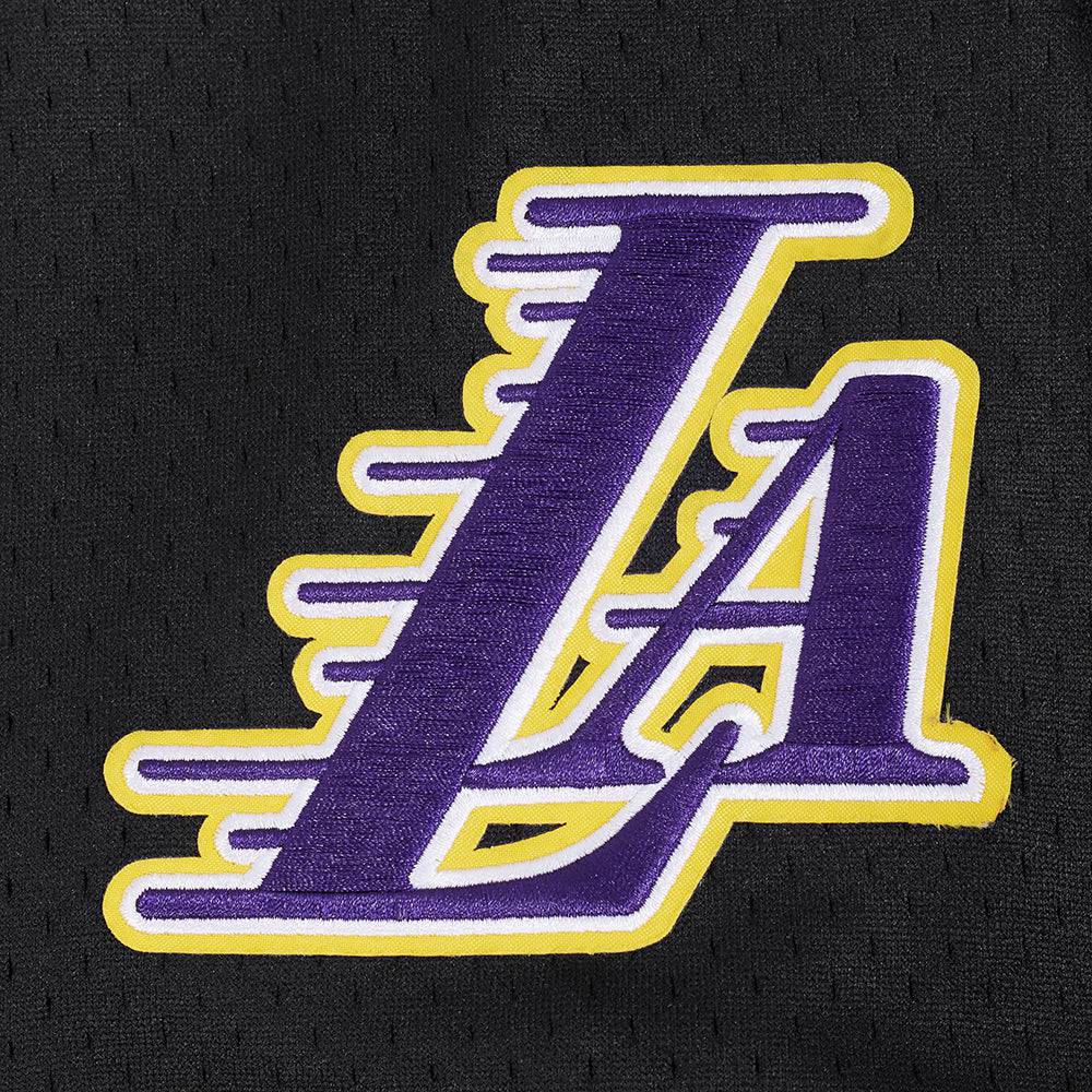 NBA LOS ANGELES LAKERS LOGO Men MESH BUTTON UP SHIRT (BLACK/PURPLE) product image 7, provided for visual reference and