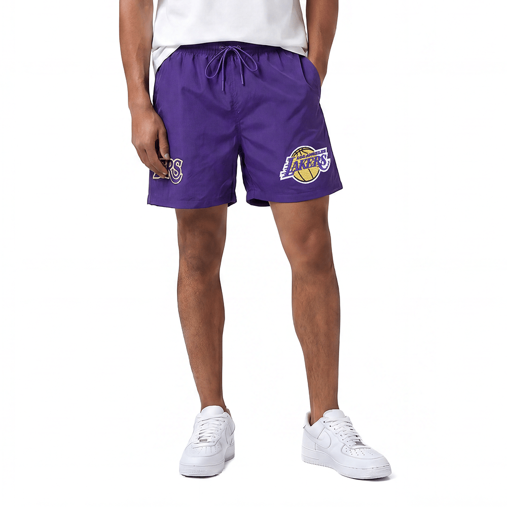 NBA LOS ANGELES LAKERS CLASSIC Men WOVEN SHORT (PURPLE) product image 1, provided for visual reference and product detail