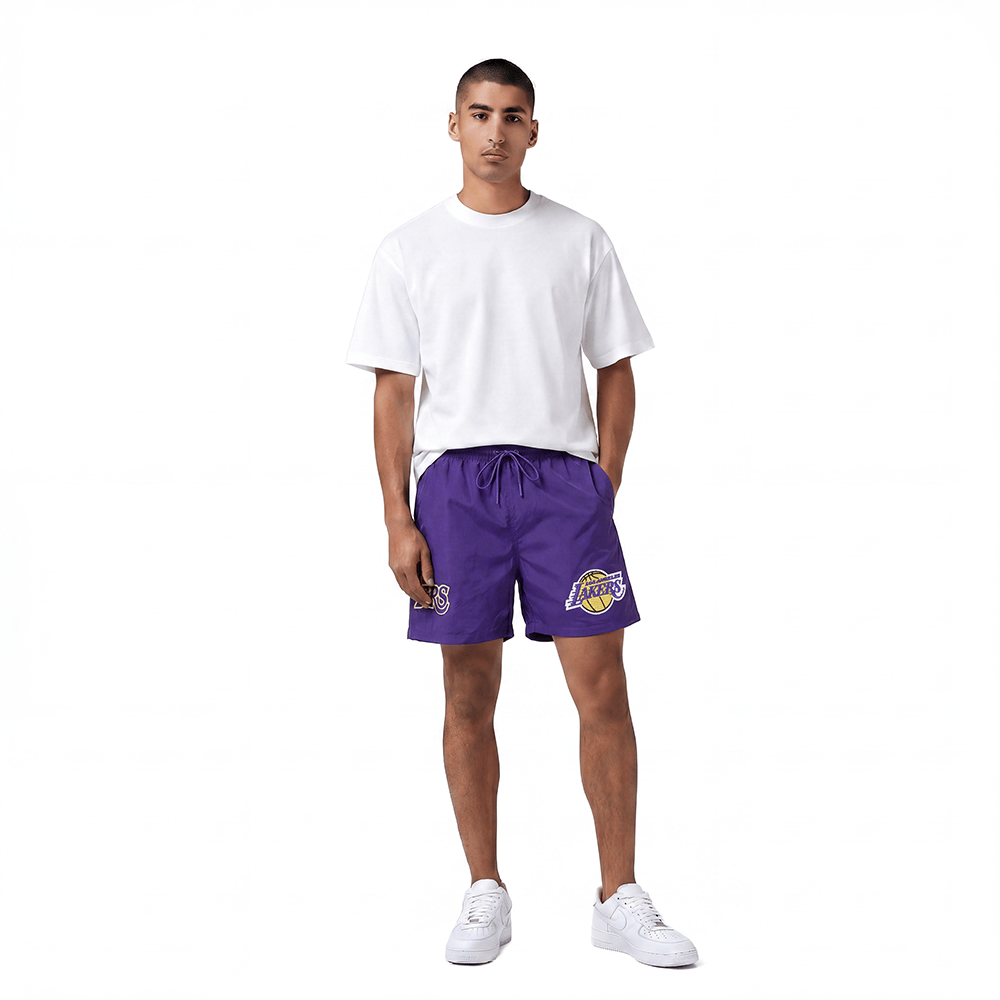 NBA LOS ANGELES LAKERS CLASSIC Men WOVEN SHORT (PURPLE) product image 3, provided for visual reference and product detail