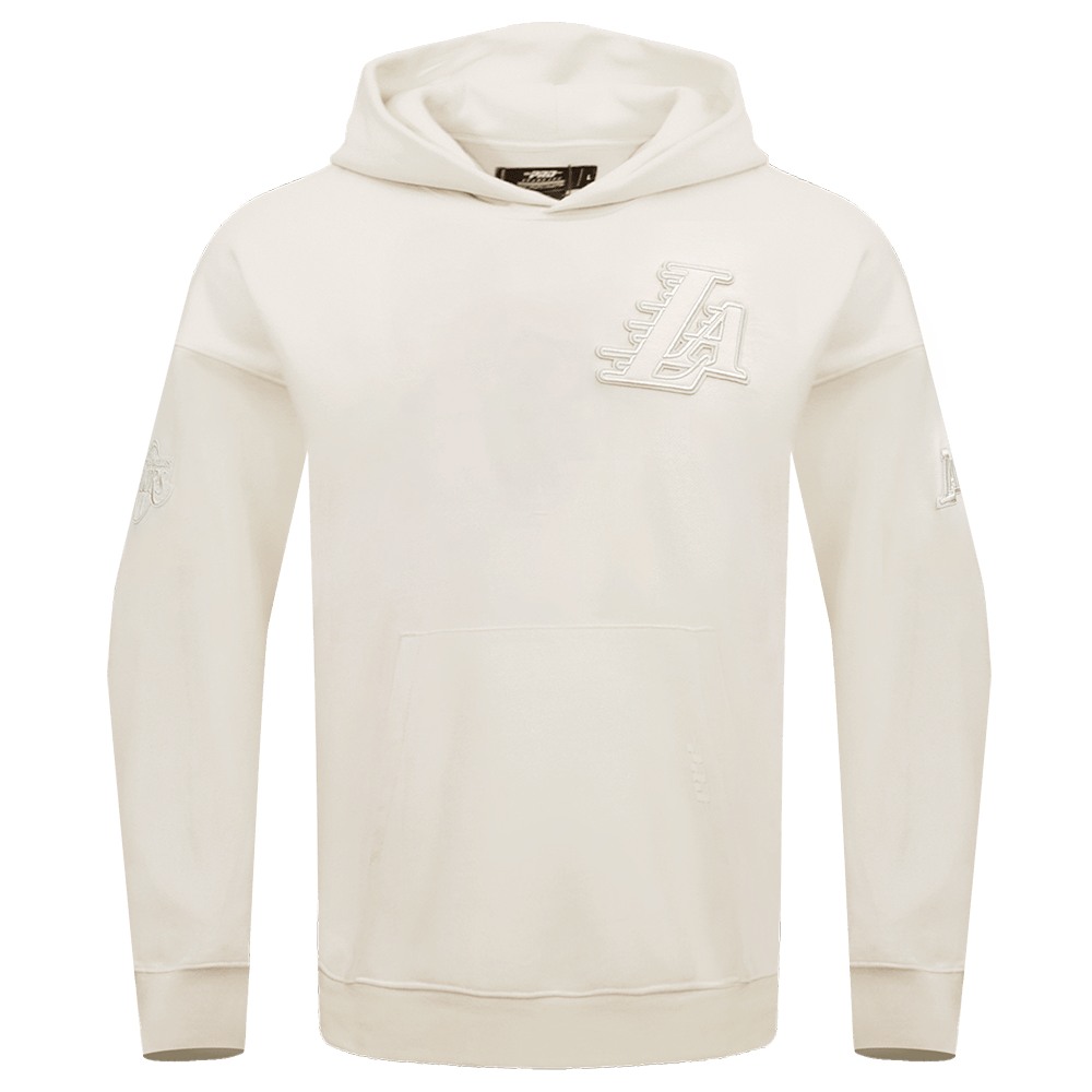 NBA LOS ANGELES LAKERS NEUTRAL Men DROP SHOULDER FLEECE PULLOVER HOODIE (EGGSHELL) product image 8, provided for visual