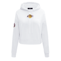 NBA LOS ANGELES LAKERS CLASSIC Women CROPPED PULLOVER HOODIE (WHITE) product image 1, provided for visual reference and