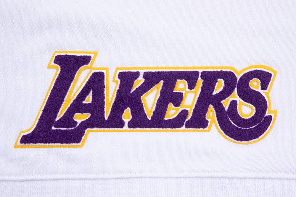 NBA LOS ANGELES LAKERS CLASSIC Women CROPPED PULLOVER HOODIE (WHITE) product image 5, provided for visual reference and