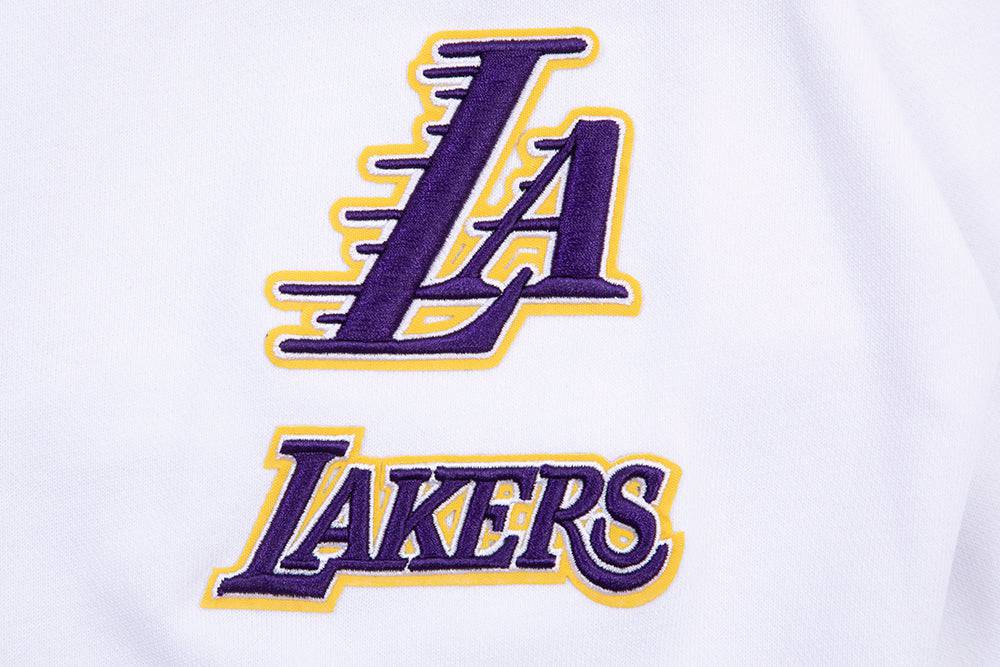 NBA LOS ANGELES LAKERS CLASSIC Women CROPPED PULLOVER HOODIE (WHITE) product image 7, provided for visual reference and