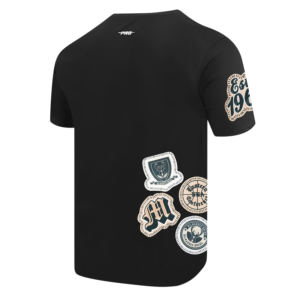 NBA MILWAUKEE BUCKS DIY PICK STITCH Men SINGLE JERSEY T-Shirt (BLACK) product image 4, provided for visual reference and