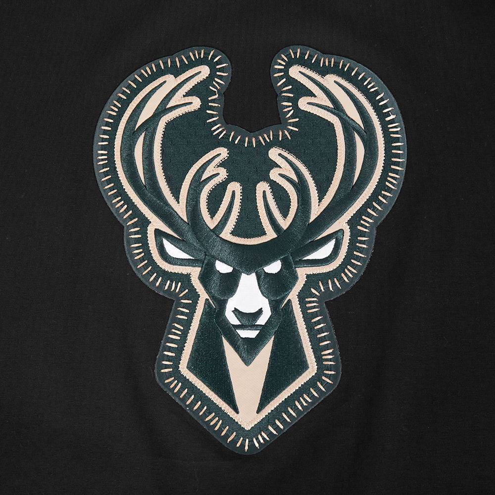 NBA MILWAUKEE BUCKS DIY PICK STITCH Men SINGLE JERSEY T-Shirt (BLACK) product image 7, provided for visual reference and