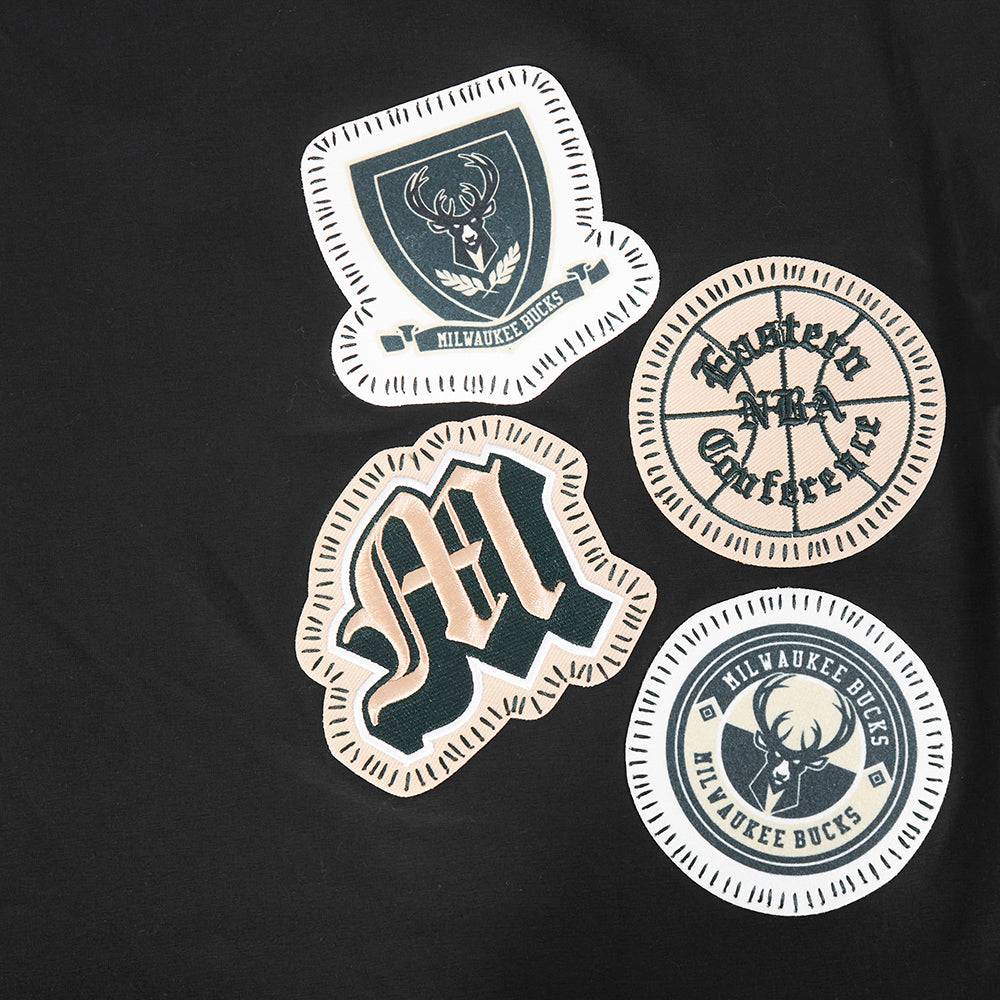 NBA MILWAUKEE BUCKS DIY PICK STITCH Men SINGLE JERSEY T-Shirt (BLACK) product image 9, provided for visual reference and