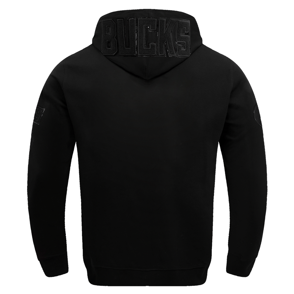 NBA MILWAUKEE BUCKS TRIPLE BLACK LOGO Men PULLOVER HOODIE (BLACK) product image 13, provided for visual reference and