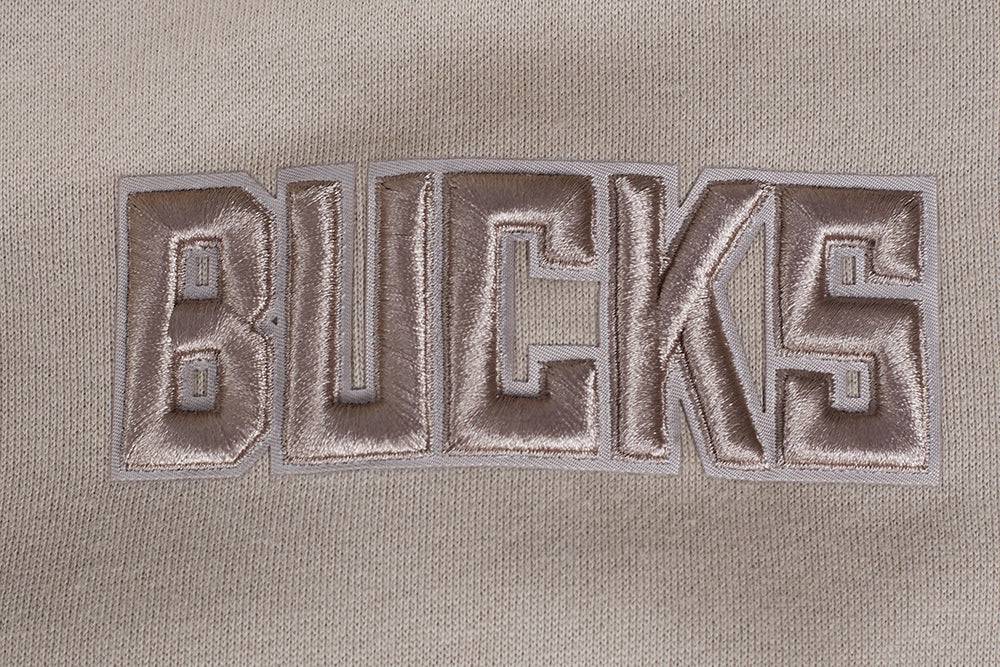 NBA MILWAUKEE BUCKS NEUTRAL Men DROP SHOULDER PULLOVER HOODIE (TAUPE) product image 9, provided for visual reference and
