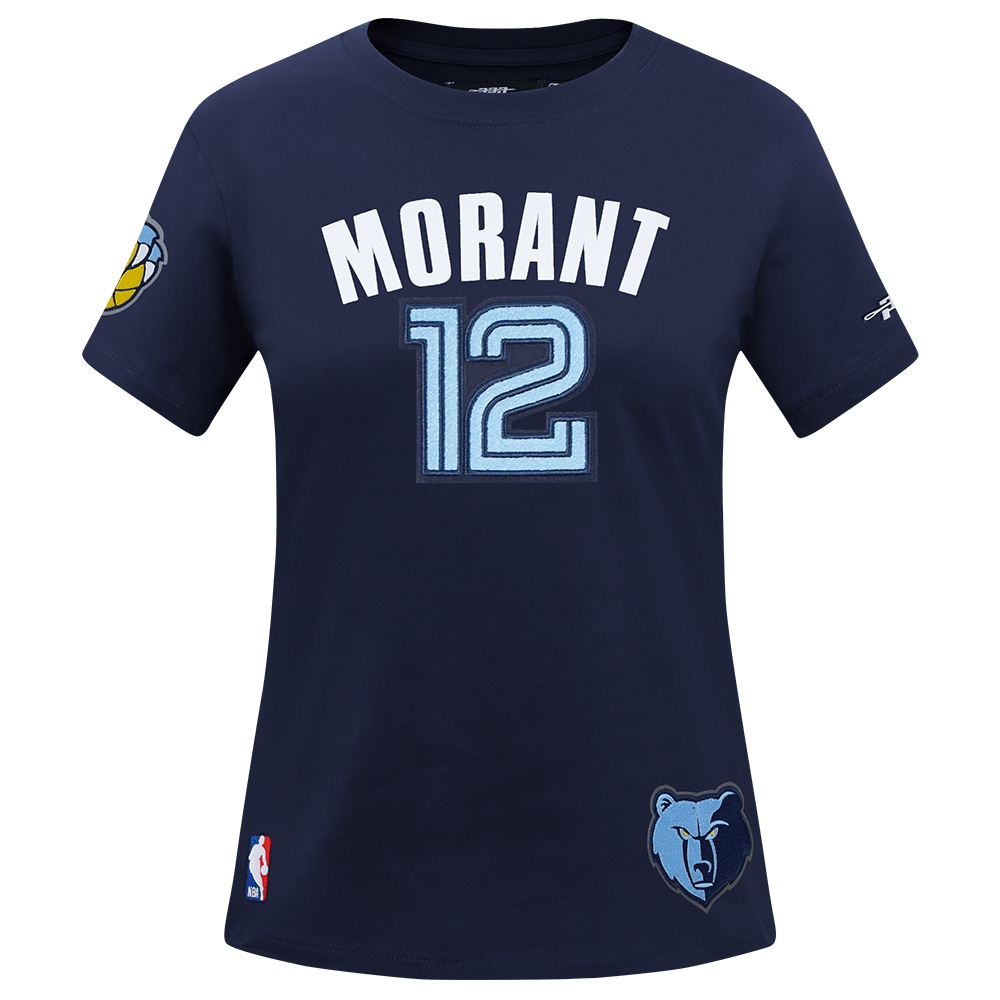 NBA MEMPHIS GRIZZLIES JA MORANT #12 CLASSIC PNN Women SJ SLIM FIT T-Shirt (MIDNIGHT NAVY) product image 3, provided for