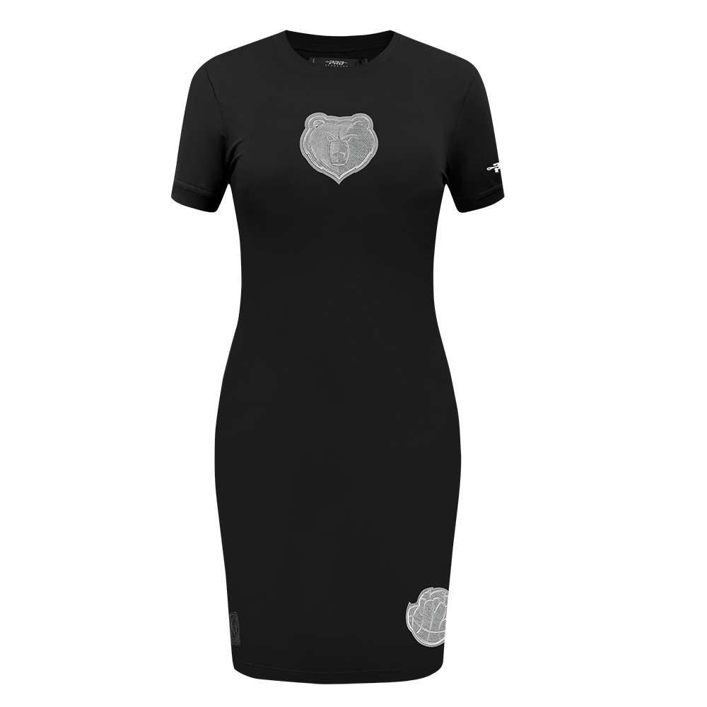 NBA MEMPHIS GRIZZLIES REVERSE FRENCH TERRY Women BODYCON DRESS (BLACK) product image 1, provided for visual reference and