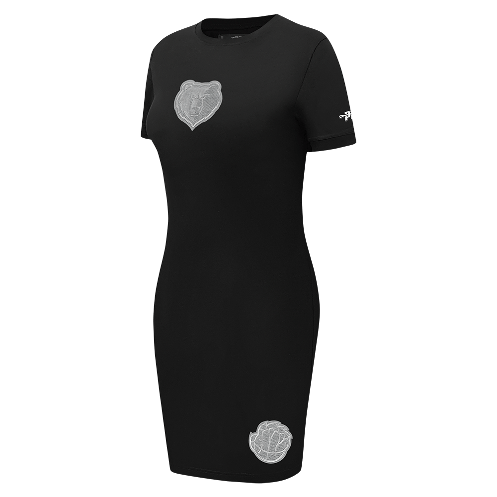 NBA MEMPHIS GRIZZLIES REVERSE FRENCH TERRY Women BODYCON DRESS (BLACK) product image 2, provided for visual reference and