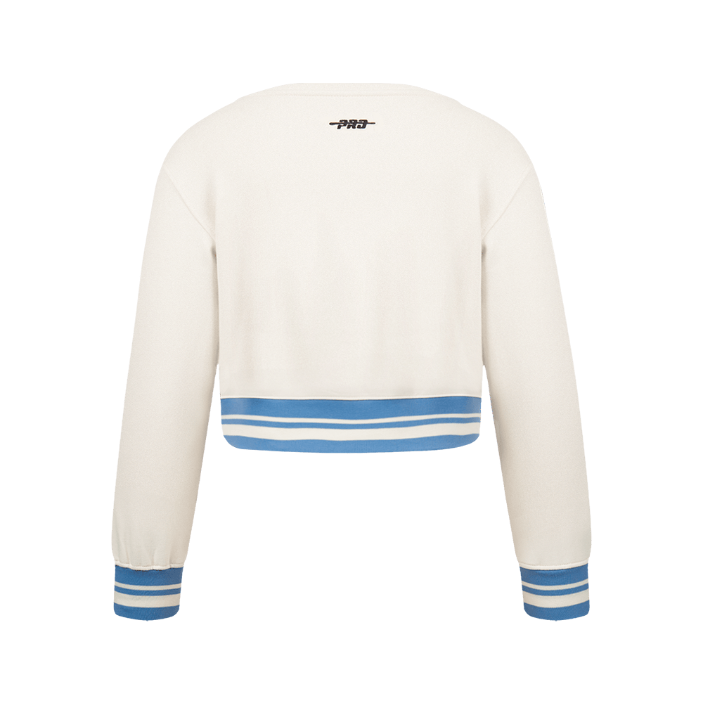 NBA Memphis Grizzlies Retro Classic Big Girl'S Rib Fleece Crewneck (Eggshell/ University Blue) product image 3, provided for