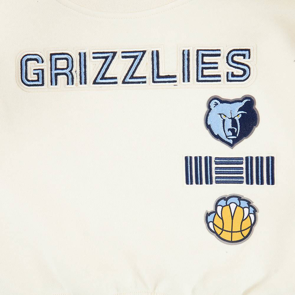 NBA Memphis Grizzlies Retro Classic Big Girl'S Rib Fleece Crewneck (Eggshell/ University Blue) product image 6, provided for