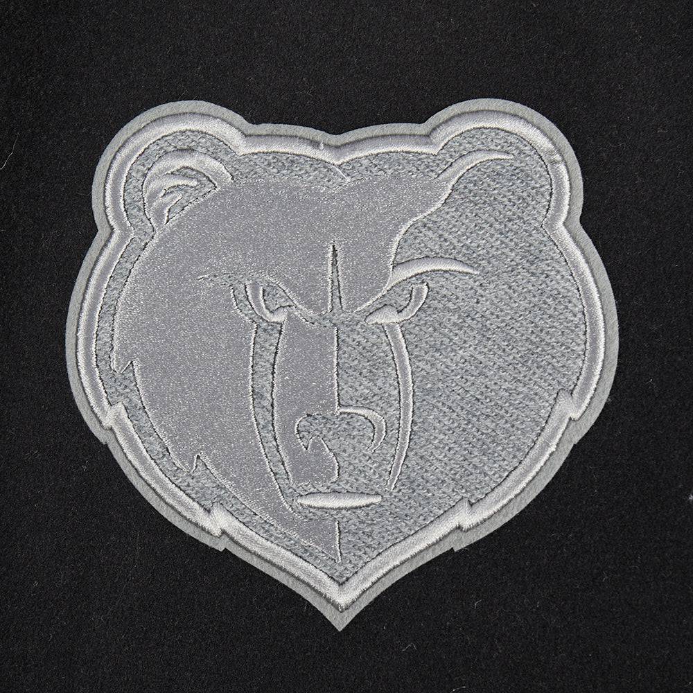 NBA MEMPHIS GRIZZLIES REVERSE FRENCH TERRY Women WOOL VARSITY JACKET (BLACK/GRAY/EGGSHELL) product image 5, provided for