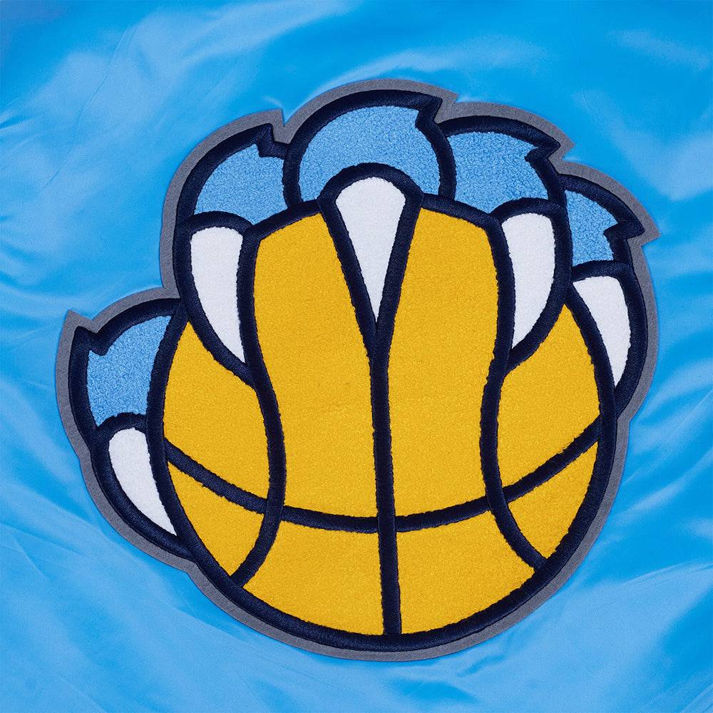 NBA MEMPHIS GRIZZLIES RETRO CLASSIC Women RIB SATIN JACKET (UNIVERSITY BLUE) product image 10, provided for visual reference
