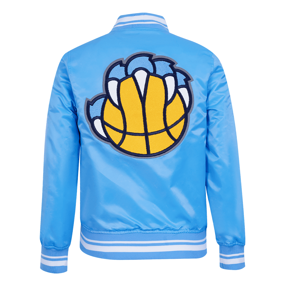 NBA MEMPHIS GRIZZLIES RETRO CLASSIC Women RIB SATIN JACKET (UNIVERSITY BLUE) product image 3, provided for visual reference