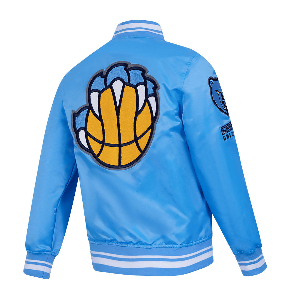 NBA MEMPHIS GRIZZLIES RETRO CLASSIC Women RIB SATIN JACKET (UNIVERSITY BLUE) product image 4, provided for visual reference