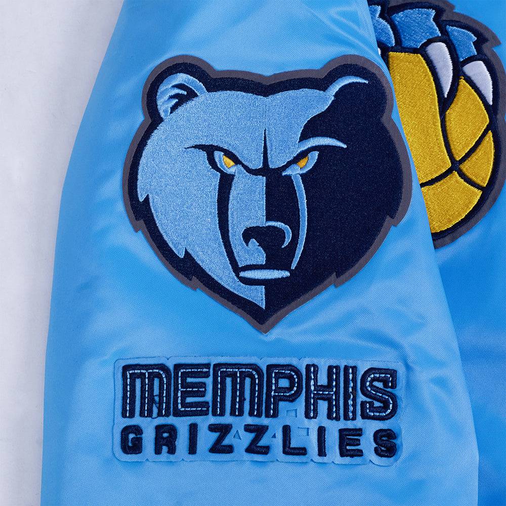 NBA MEMPHIS GRIZZLIES RETRO CLASSIC Women RIB SATIN JACKET (UNIVERSITY BLUE) product image 9, provided for visual reference
