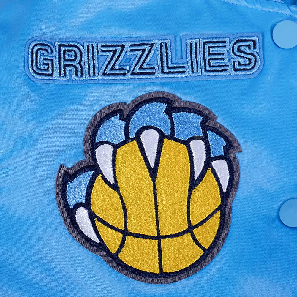 NBA MEMPHIS GRIZZLIES RETRO CLASSIC Women RIB SATIN JACKET (UNIVERSITY BLUE) product image 6, provided for visual reference