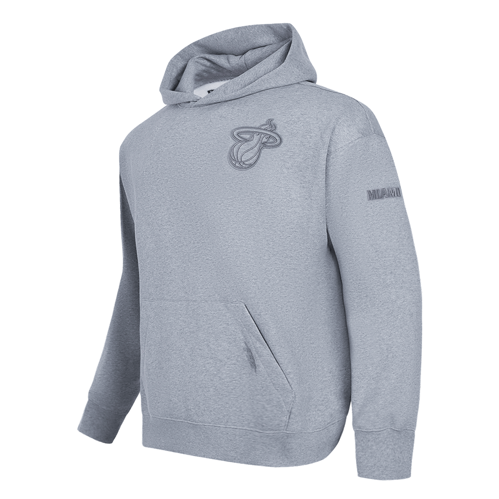 NBA MIAMI HEAT NEUTRAL Men DROP SHOULDER PULLOVER HOODIE (DARK HEATHER GRAY) product image 2, provided for visual reference