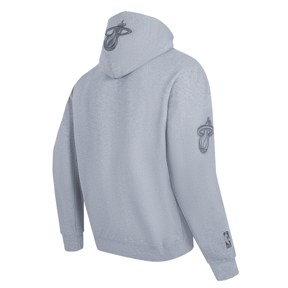 NBA MIAMI HEAT NEUTRAL Men DROP SHOULDER PULLOVER HOODIE (DARK HEATHER GRAY) product image 4, provided for visual reference