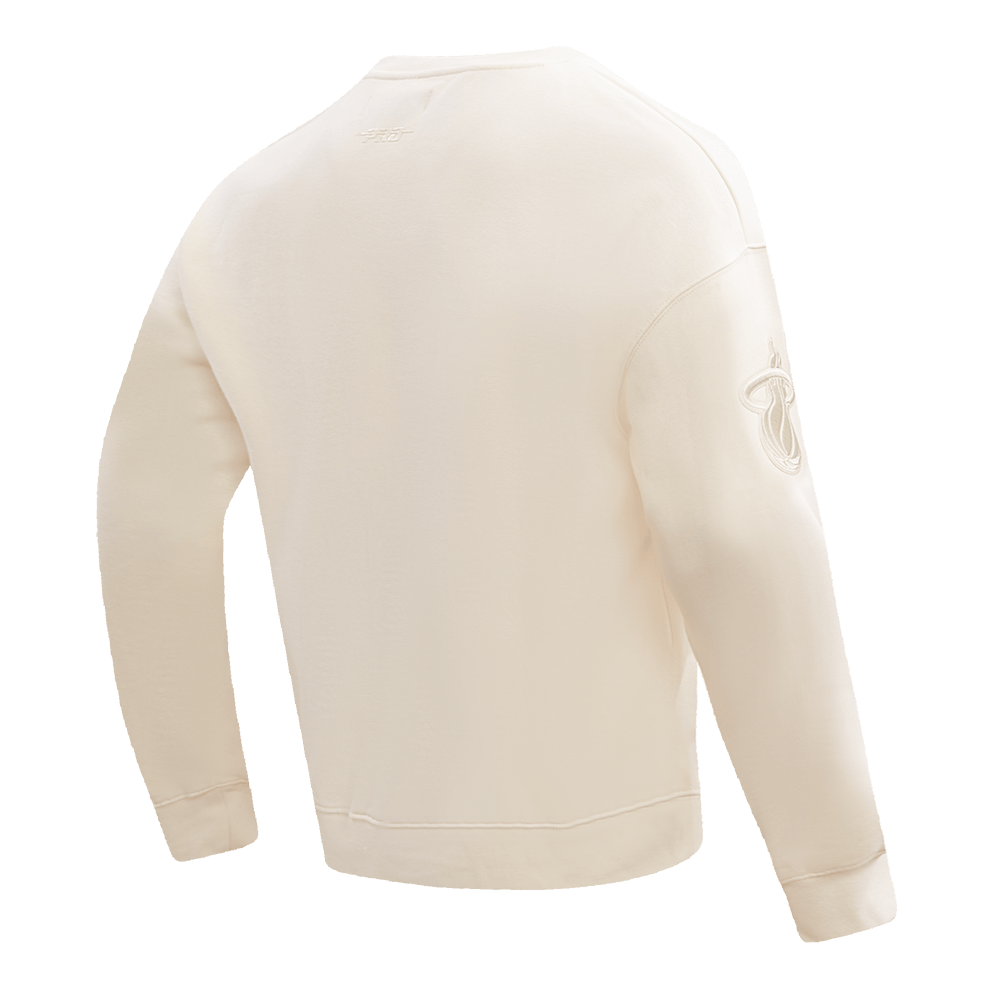 NBA MIAMI HEAT NEUTRAL Men DROP SHOULDER FLEECE CREWNECK (EGGSHELL) product image 6, provided for visual reference and