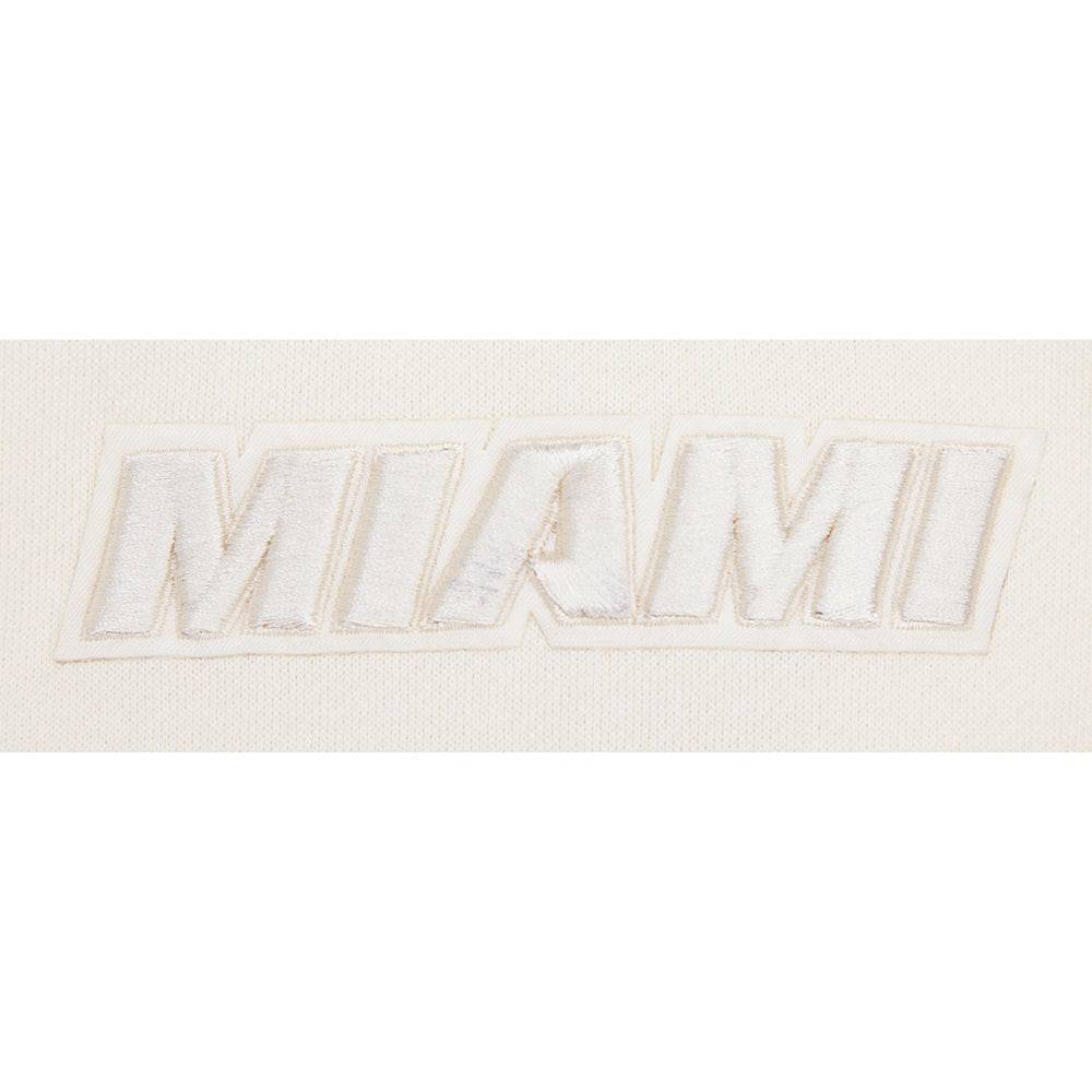 NBA MIAMI HEAT NEUTRAL Men DROP SHOULDER FLEECE CREWNECK (EGGSHELL) product image 8, provided for visual reference and