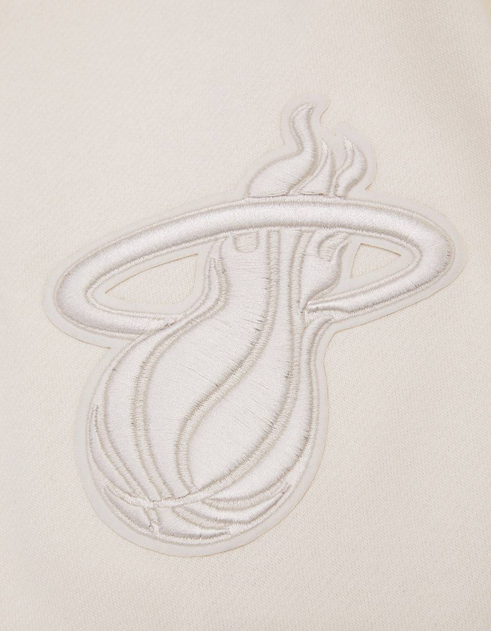 NBA MIAMI HEAT NEUTRAL Men DROP SHOULDER FLEECE CREWNECK (EGGSHELL) product image 10, provided for visual reference and