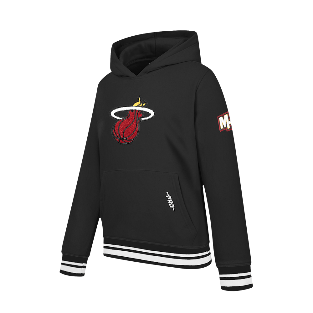 NBA Miami Heat Retro Classic Big Boy'S Rib Fleece Pullover Hoodie (Black) product image 2, provided for visual reference and