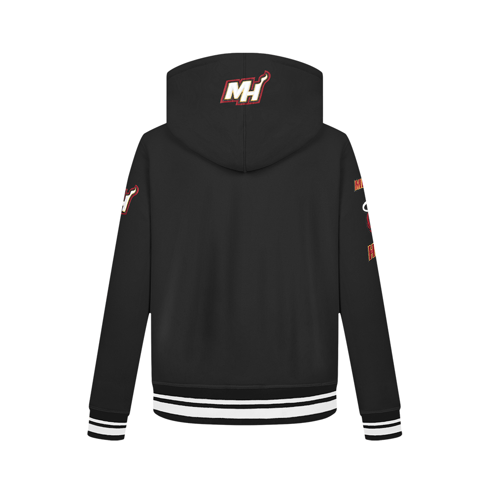 NBA Miami Heat Retro Classic Big Boy'S Rib Fleece Pullover Hoodie (Black) product image 3, provided for visual reference and