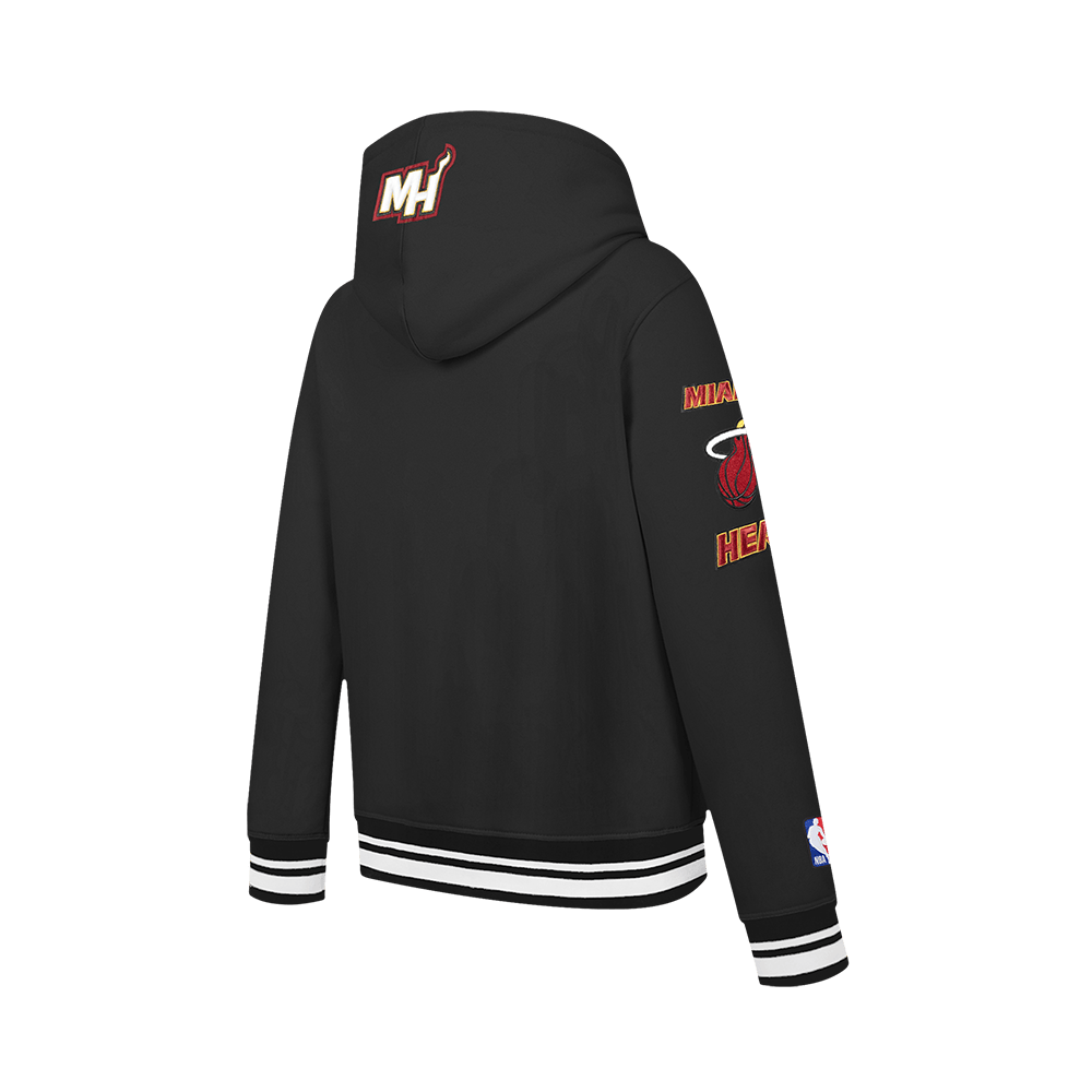 NBA Miami Heat Retro Classic Big Boy'S Rib Fleece Pullover Hoodie (Black) product image 4, provided for visual reference and