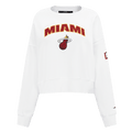 NBA Miami Heat Classic Fleece Crewneck (White) product image 1, provided for visual reference and product detail review