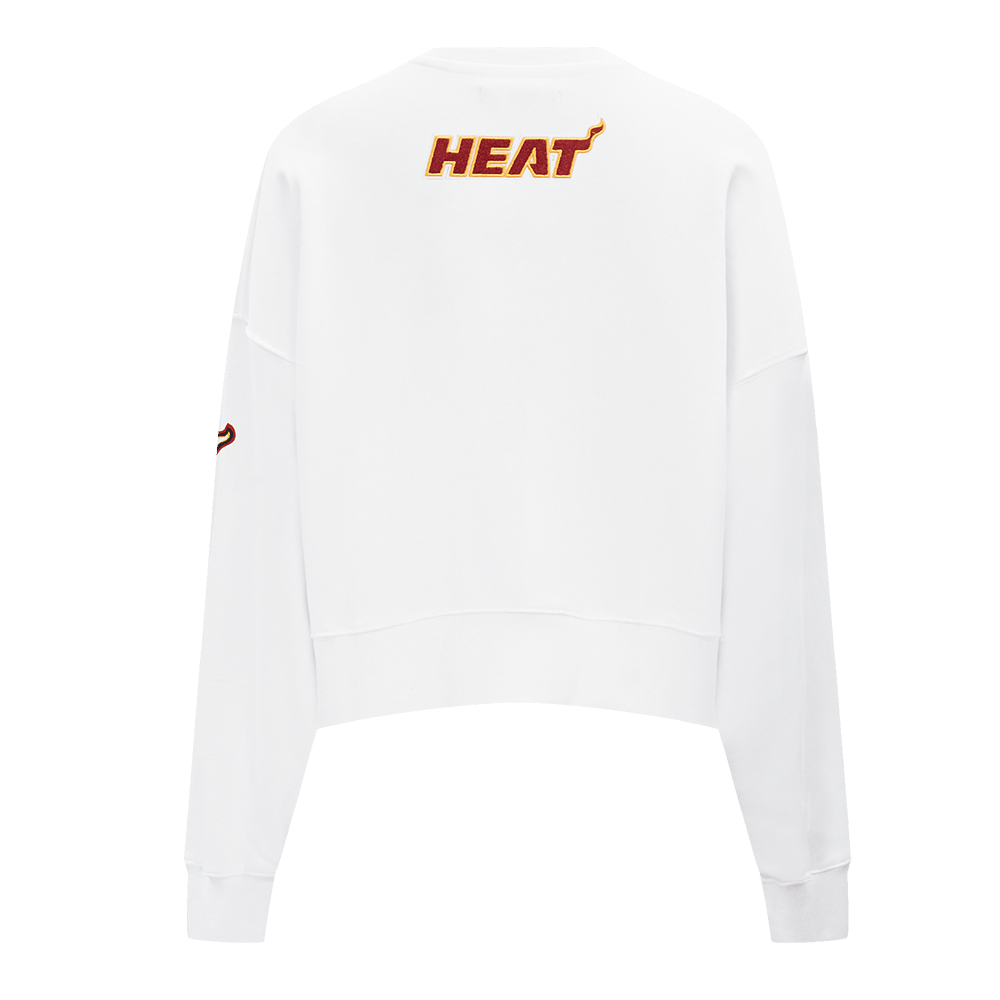 NBA Miami Heat Classic Fleece Crewneck (White) product image 3, provided for visual reference and product detail review