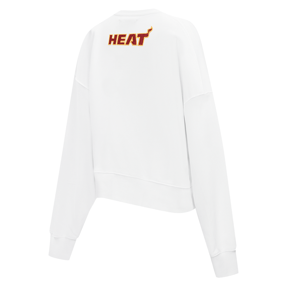 NBA Miami Heat Classic Fleece Crewneck (White) product image 4, provided for visual reference and product detail review