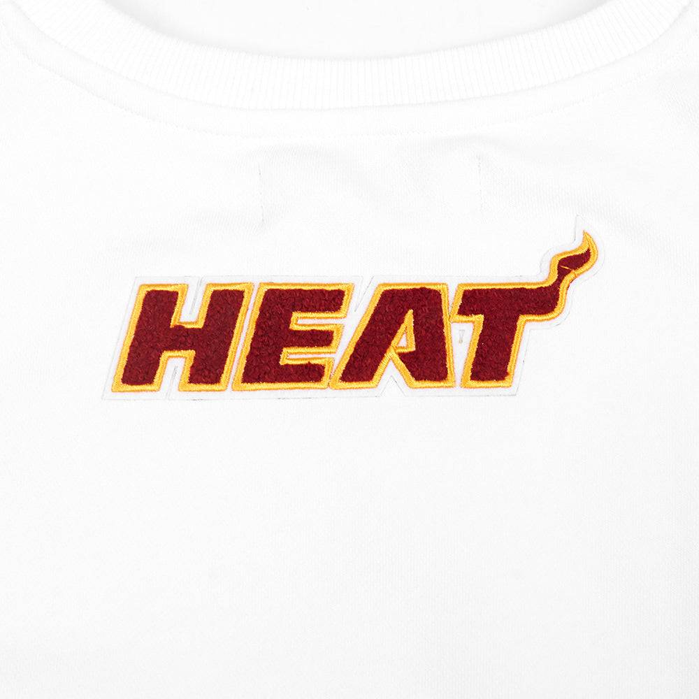 NBA Miami Heat Classic Fleece Crewneck (White) product image 5, provided for visual reference and product detail review