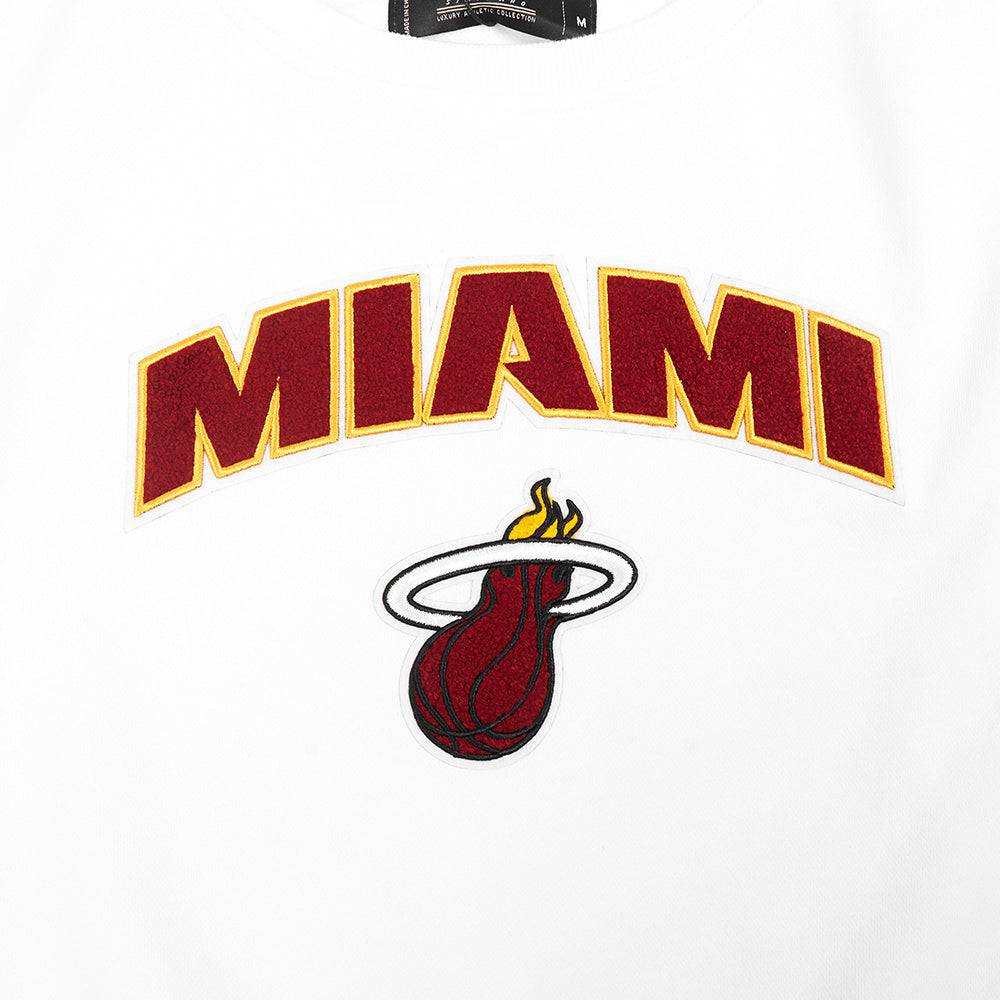 NBA Miami Heat Classic Fleece Crewneck (White) product image 7, provided for visual reference and product detail review