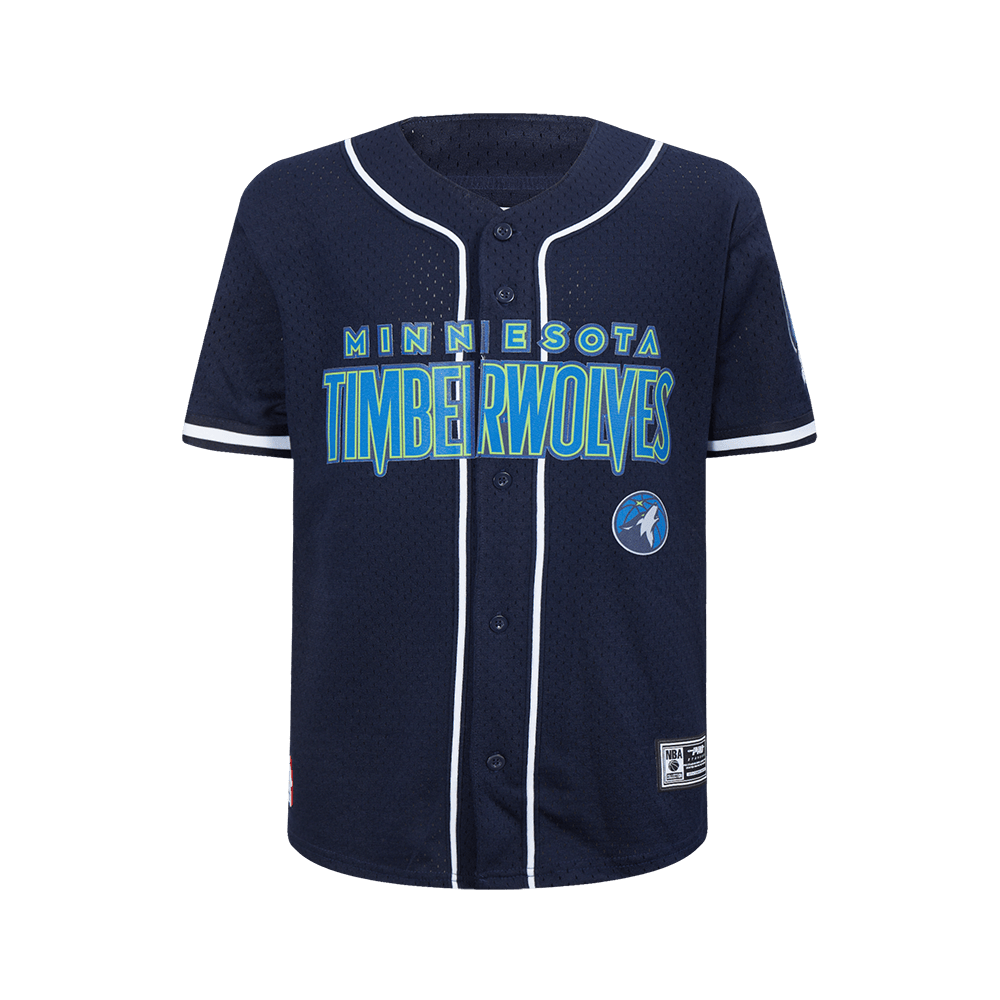 NBA Minnesota Timberwolves Classic Big Boy'S Mesh Button Down Shirt (Midnight Navy) product image 1, provided for visual