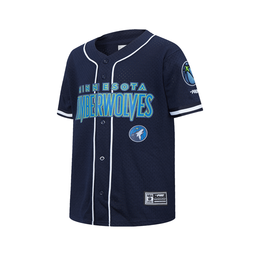 NBA Minnesota Timberwolves Classic Big Boy'S Mesh Button Down Shirt (Midnight Navy) product image 2, provided for visual