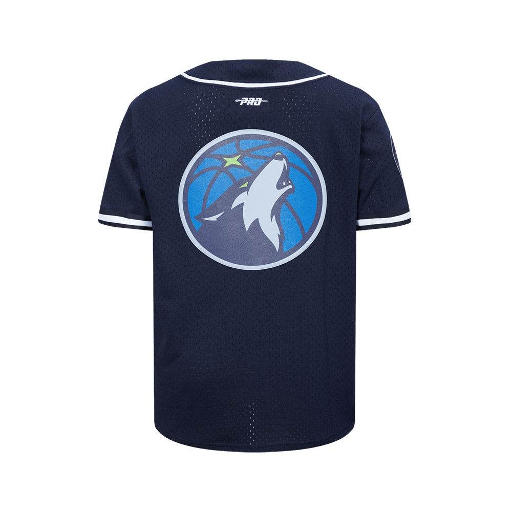 NBA Minnesota Timberwolves Classic Big Boy'S Mesh Button Down Shirt (Midnight Navy) product image 3, provided for visual