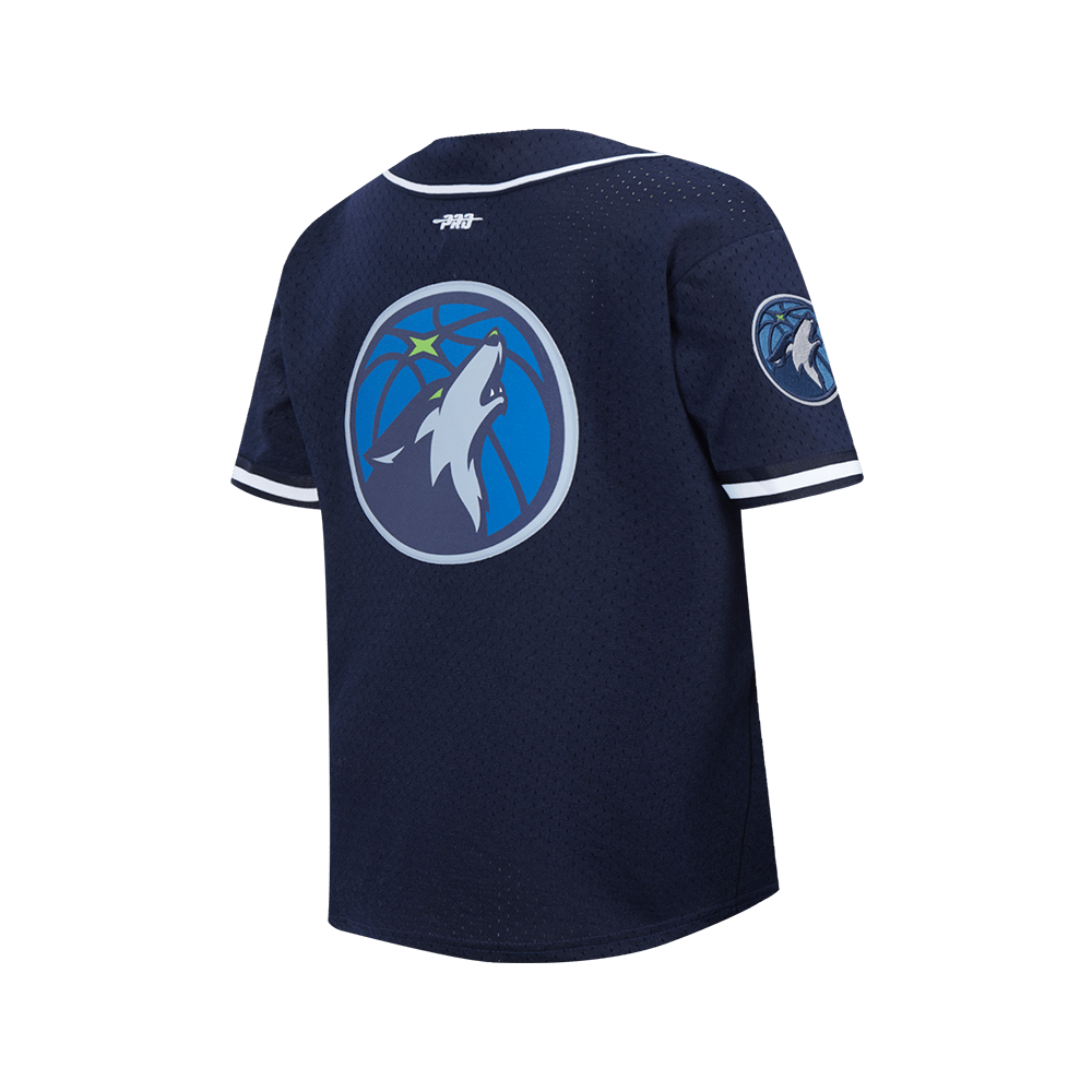 NBA Minnesota Timberwolves Classic Big Boy'S Mesh Button Down Shirt (Midnight Navy) product image 4, provided for visual